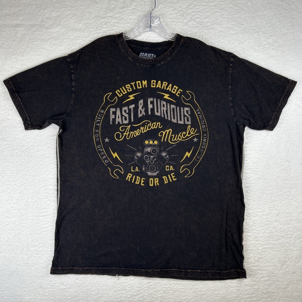 Affliction Fast & Furious T-Shirt Custom Garage American Muscle Motors Men's 2XL
